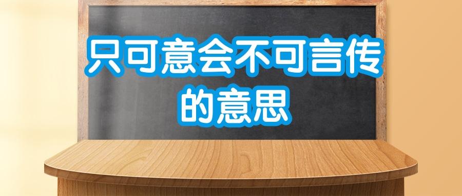 只可言传不可意会是什么意思