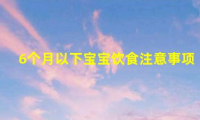 6个月以下宝宝饮食注意事项(6个月宝宝饮食上该注意什么)