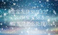 宝宝发烧38度3怎么办(宝宝38.3度发烧怎么处理)