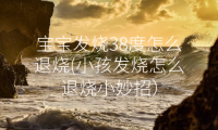 宝宝发烧38度怎么退烧(小孩发烧怎么退烧小妙招)