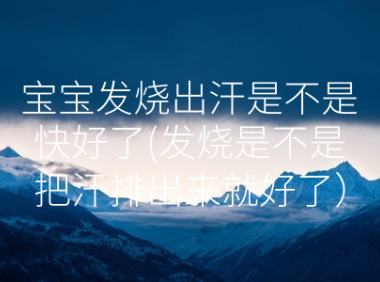 宝宝发烧出汗是不是快好了(发烧是不是把汗排出来就好了）